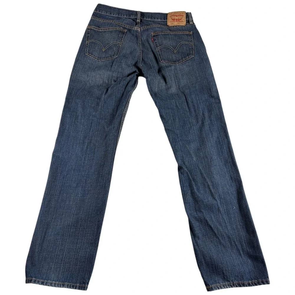 VTG Levi's 559 Relaxed Straight Fit Jeans Mens 34x34 Blue Whiskering Dark Wash